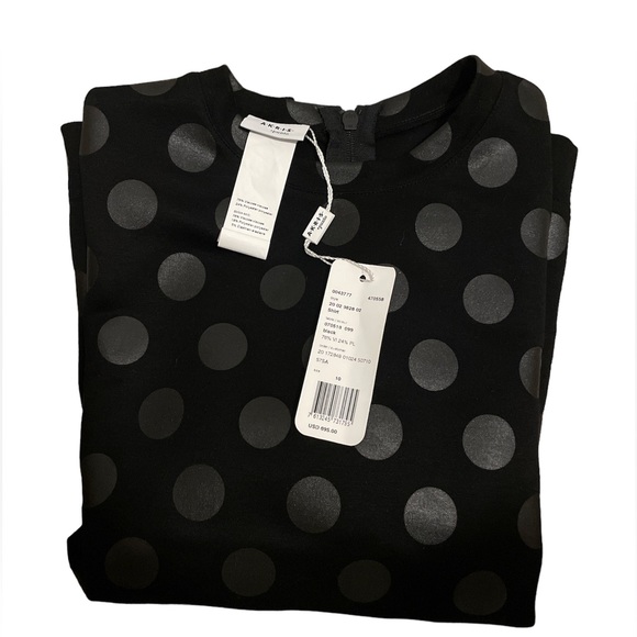 Akris Punto Lacquered Polka Dot Print Jersey Sweatshirt Size 10. Brand new - Picture 3 of 5